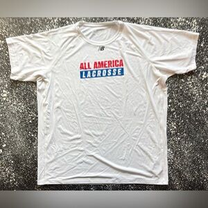 New Balance White All America Lacrosse Tournament Tee 2XL NBDry